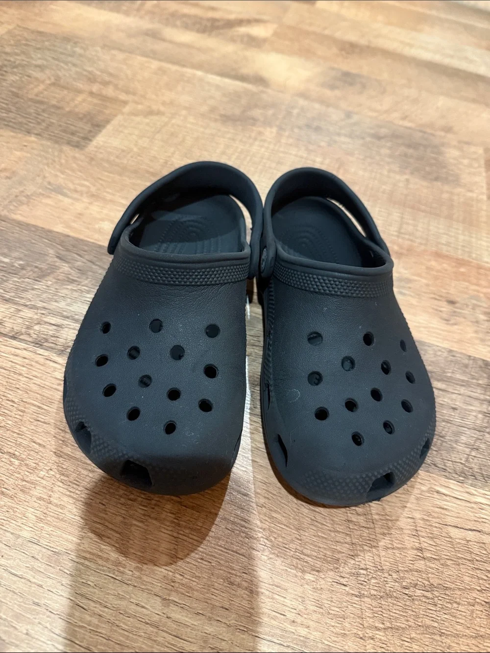 Kids Black Slip-On Crocs - Size 1 kids